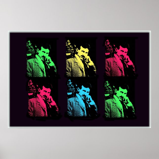 Pôster Nikola Tesla Collage (Frente)