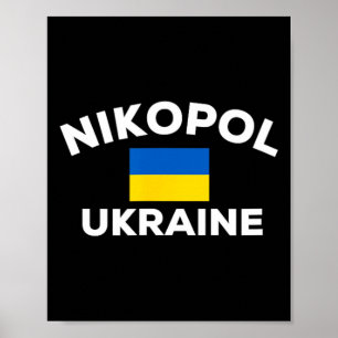 Poster Nikopol Ucrânia Bandeira Ucraniana País Cidade Tur