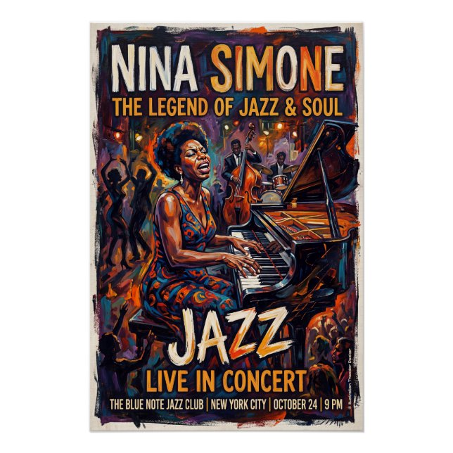 Pôster Nina Simone Live  (Frente)