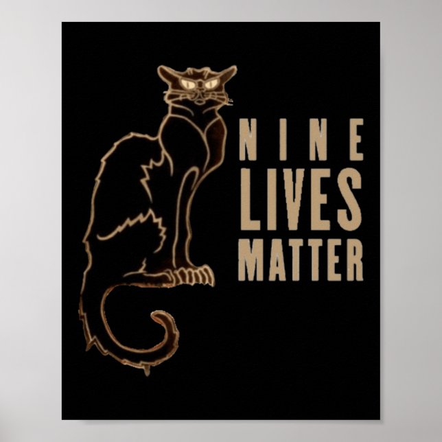 Poster Nine Vive Black Cat Sticker (Frente)