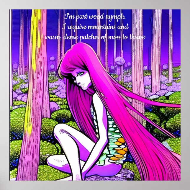 Poster Ninfa de madeira. Editar texto ou remover (Frente)