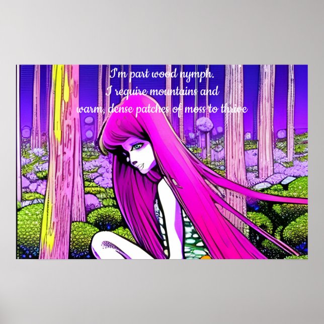 Poster Ninfa de madeira. Editar texto ou remover (Frente)