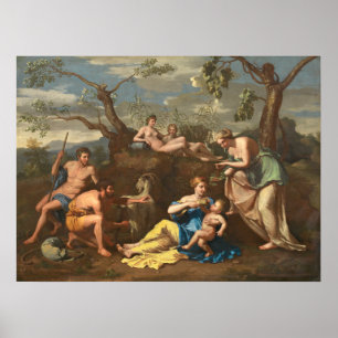 Poster Ninfas e Crianças Júpiter - Nicolas Poussin Fine A