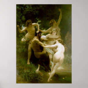 Pôster Ninfas e Satyr (Nymphes e sátiras) (1873)