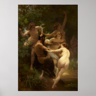 Poster Ninfas e Satyr por William-Adolphe Bouguereau