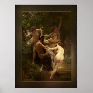 Poster Ninfas e Satyr por William-Adolphe Bouguereau
