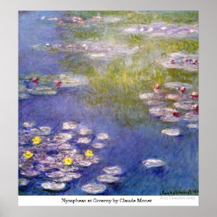 Poster Ninfas em Giverny por Claude Monet