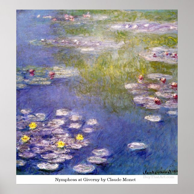 Poster Ninfas em Giverny por Claude Monet (Frente)