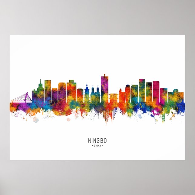 Poster Ningbo China Skyline (Frente)