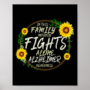 Poster Ninguém Luta Sozinho. Suporte Familiar. Alzheimer