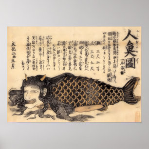 Poster Ningyo-no-zu-Bunka (sereia)