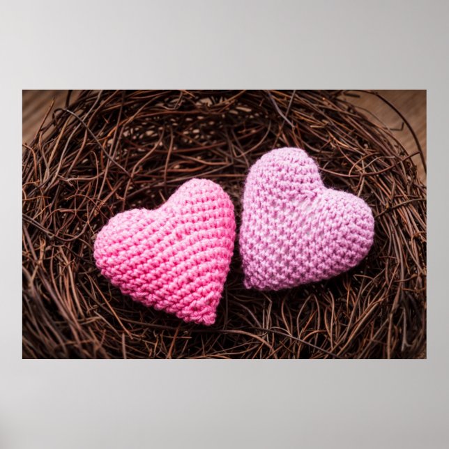 Pôster Ninho Com Corações (Frente)