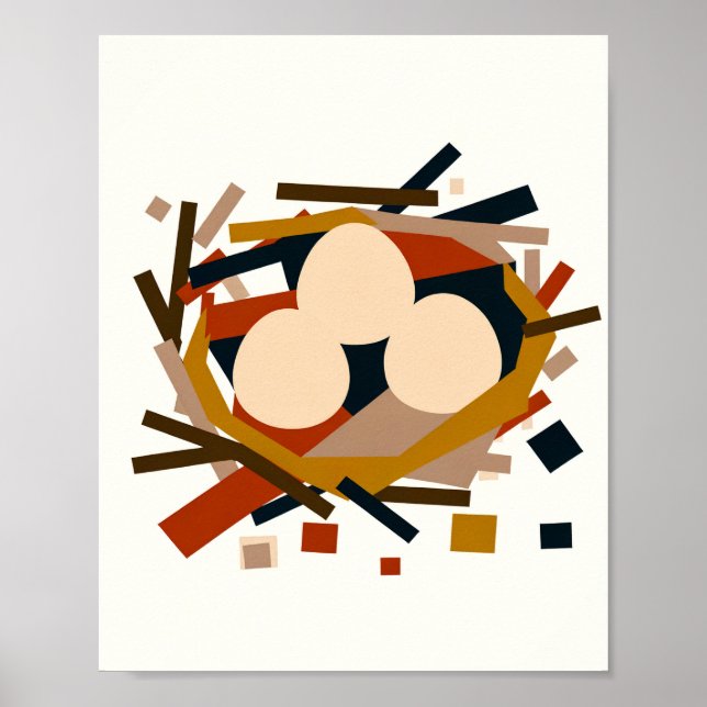 Poster Ninho de Pássaro - Arte da Vida Selvagem (Frente)