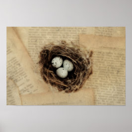 Pôster Ninho de pássaro com Páscoa de óculos moderna