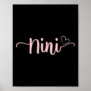 Poster Nini Heart Xmas Vovó Dia de as mães Natal