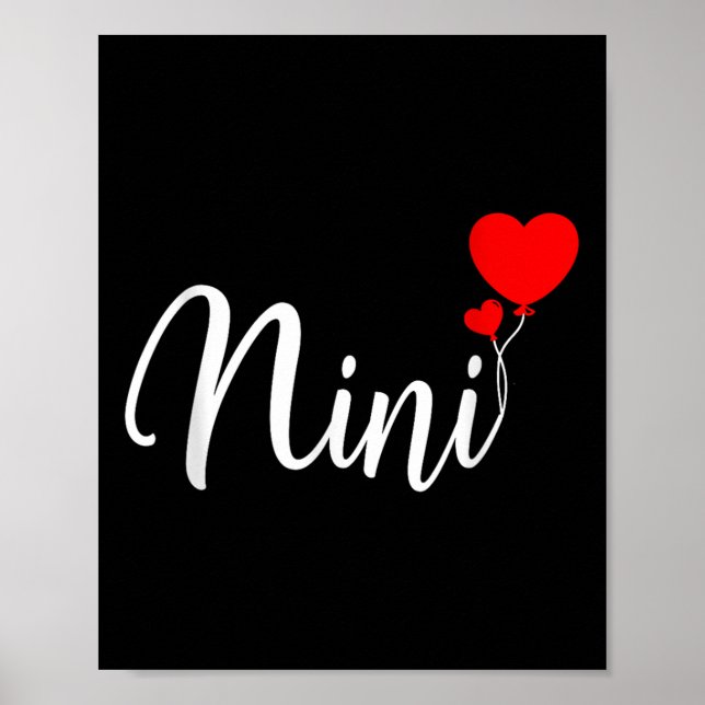 Poster Nini Sweetheart Design com Coração Romântico (Frente)