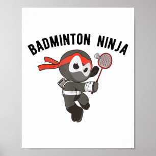 Poster Ninja Badminton, Birdie Sport Tee Roupa_1