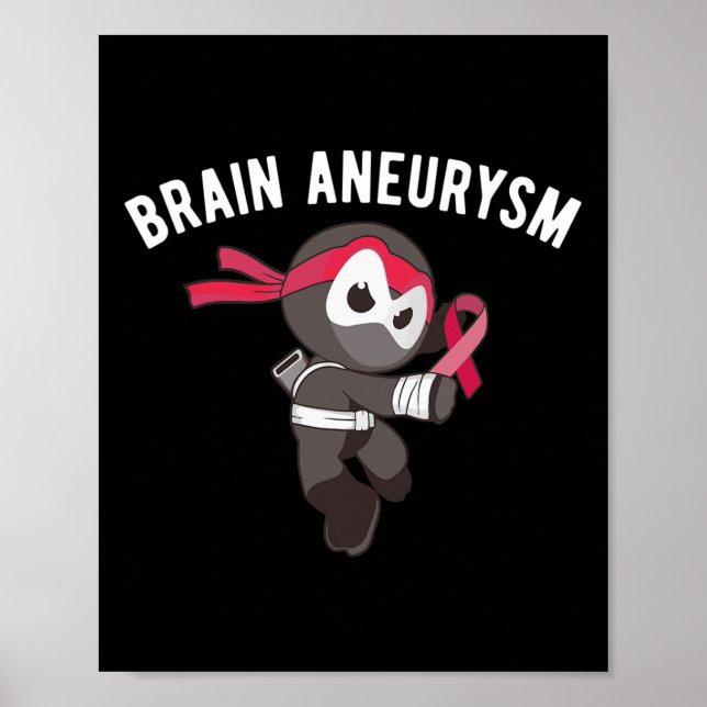 Poster Ninja Brain Aneurysm Sensibilização Artes Marciais (Frente)