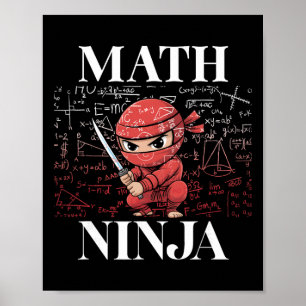 Poster Ninja de Matemática Álgebra Cálculo Estudante de M