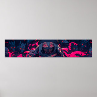 Poster Ninja e sua arte de animação de lobos