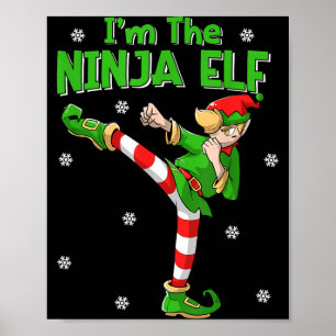 Poster Ninja Elfo Karate Taekwondo Artes Marciais MMA