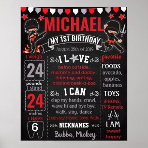 Poster Ninja Karate Birthday
