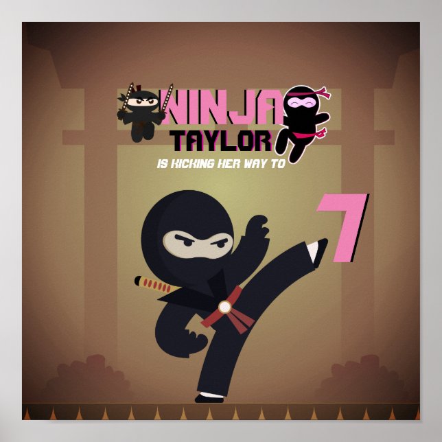 Poster NINJA Movie Star Warrior Bicking it Karate Kids (Frente)