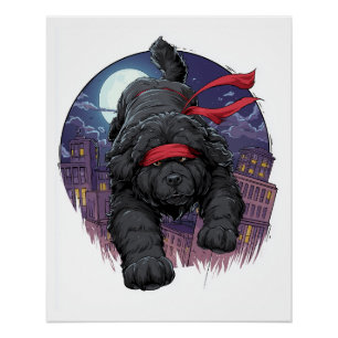 Pôster Ninja Newfie � Grande Cão Furtivo