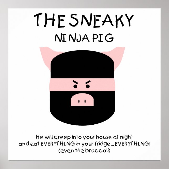 Pôster Ninja Pig! (Frente)