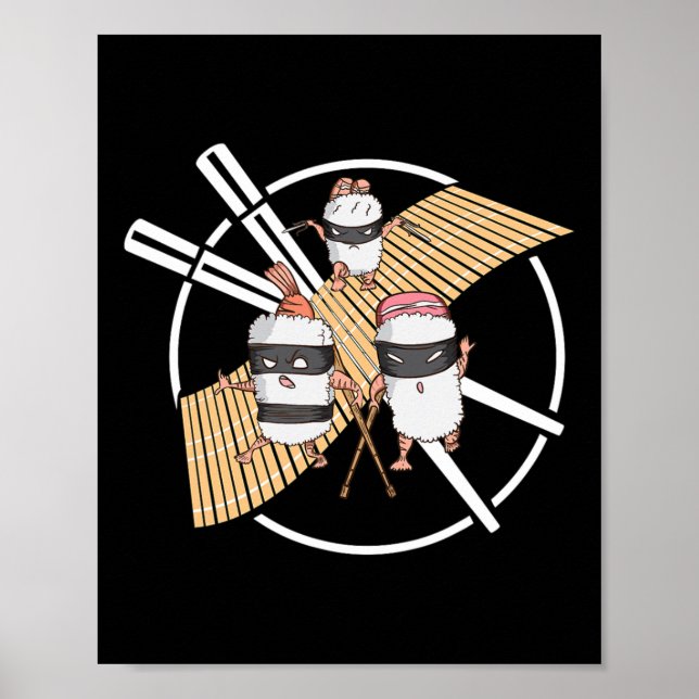 Poster Ninja Sushi Começa Uma Missão De Emergência Karate (Frente)