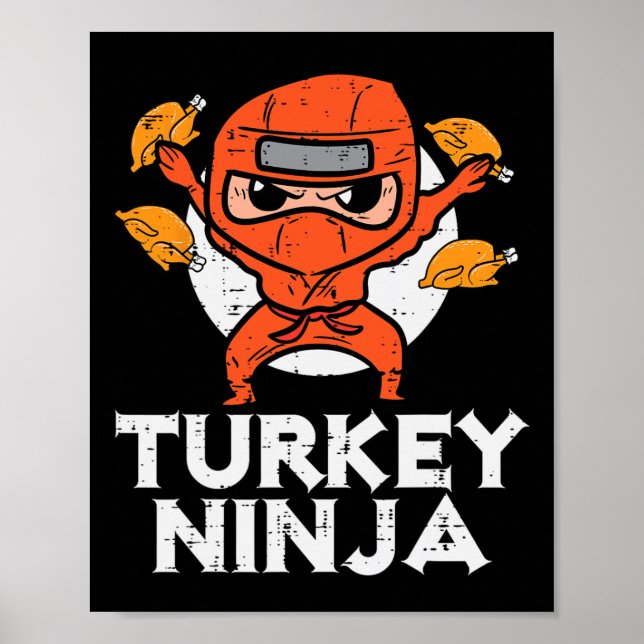 Poster Ninja Turco Engraçado Meninos Engraçados (Frente)