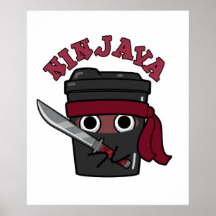 Poster Ninjava Funny Ninja Java Coffee Pun