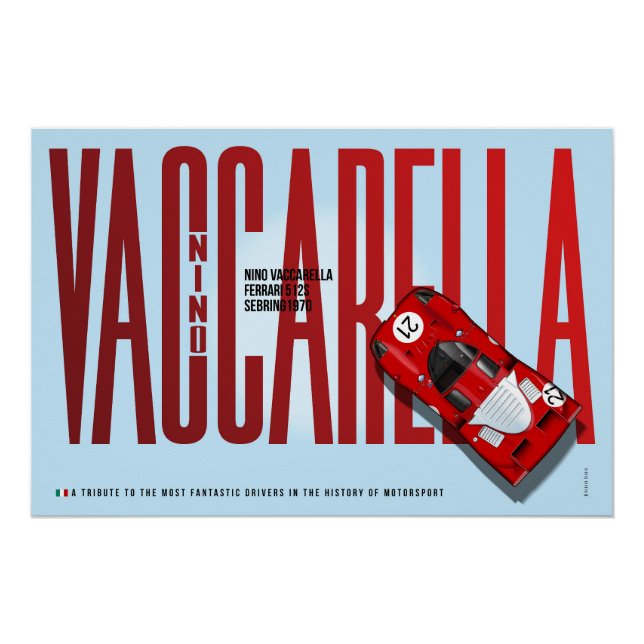 Pôster Nino Vaccarella Ferrari 512S Tribute (Frente)