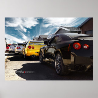 Poster Nissan GT-R35, R34, R33, R32, Hakosuka Skyline