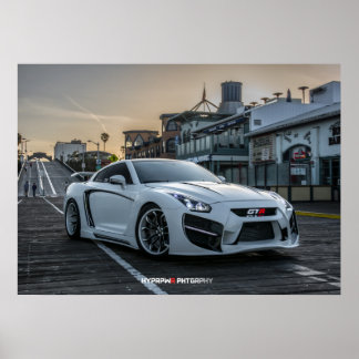 Poster Nissan GT-R de corpo de parede personalizado com L