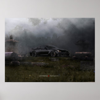 PÔSTER NISSAN GT-R R35 1400WHP IN 1800'S GRAVEYARD