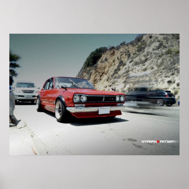Poster Nissan Hakosuka Skyline "Clássico" na PCH (Frente)