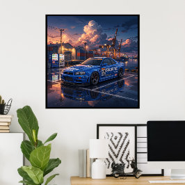 Poster Nissan Skyline GT-R R34 Calsonic