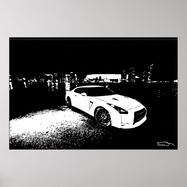 Pôster Nissan Skyline GTR City Shot (Frente)