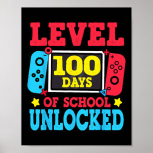 Poster Nível 100 Dias De Jogo De Jogador Desbloqueado Da 
