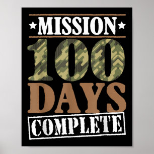 Poster Nível 100 Dias De Missão Escolar Concluir Jogos Bo