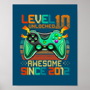 Poster Nível 10 Desbloqueado Incrível Jogo de Vídeo 2012