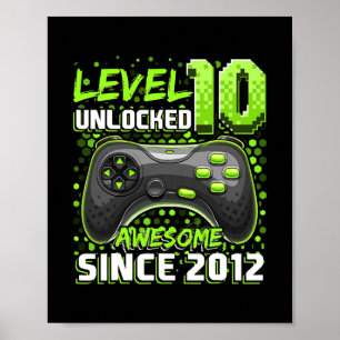 Poster Nível 10 Desbloqueado Jogos de Vídeo 2012 10º
