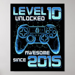 Poster Nível 10 Festa de Vídeo Desbloqueada 10º Aniversár
