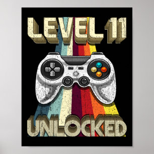 Poster Nível 11 - 11 do jogo retrô desbloqueado - Anivers
