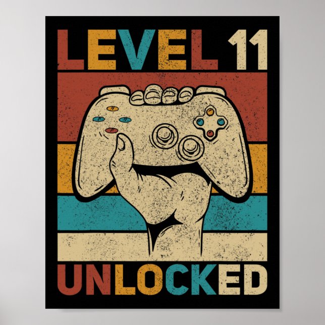 Poster Nível 11 Desbloqueado 11 de Cabines para Meninos d (Frente)