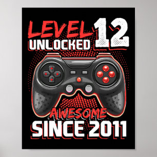Poster Nível 12 Desbloqueado Incrível 2011 Vídeo Game 12
