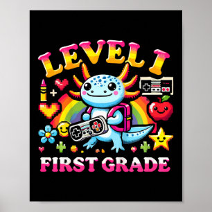 Poster Nível 1 Primeiro Grau Gamer Axolote Video Game Ck 