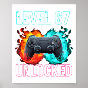 Poster Nível 67 Dias De Escola Desbloqueado Gamer Vídeo J