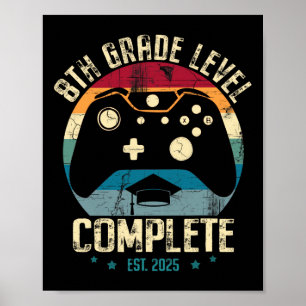Poster Nível 8º Graduado Gamer Cl Completado De 2025